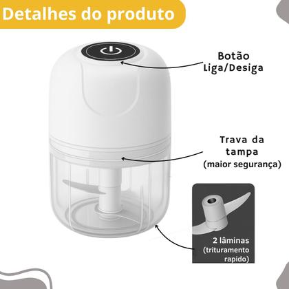 Imagem de Mini Processador Triturador Alimentos Elétrico Rápido Bivolt