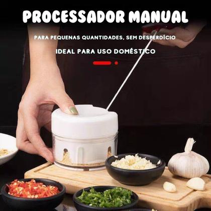 Imagem de Mini Processador Triturador de Alimento Manual Utensílio Cozinha 250ML