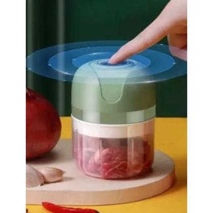 Imagem de Mini Processador Triturador de Alimentos Bivolt USB Elétrico 250ML Para Legumes Alho Gengibre