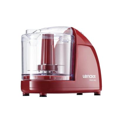 Imagem de Mini Processador Triturador De Alimentos Mixer Pratic Red Lenoxx Compacto Potente Verduras Legumes Frutas Temperos 110v