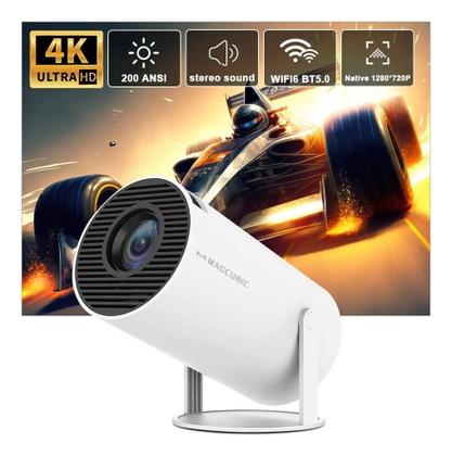 Mini Projetor 4k Android Datashow Bluetooth Wifi Ultra Hd Redondo - EDF Imagem de Mini Projetor 4k Android Datashow Bluetooth Wifi Ultra Hd Redondo