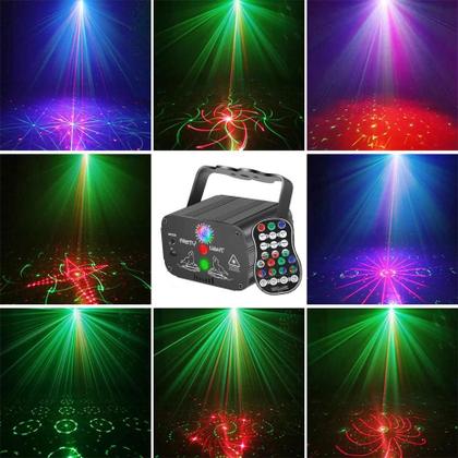 Imagem de Mini Projetor de Luz RGB DJ Laser - Recarregável via USB com Efeitos de Som e Strobo