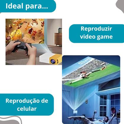 Imagem de Mini Projetor Filme Hd Portátil Tv Amarelo Full Hd Lcd Datashow 400 Lumens