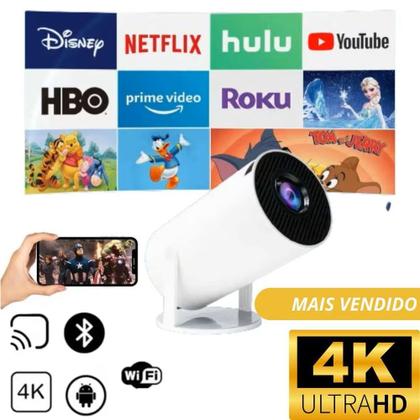 Imagem de Mini Projetor HY 300PLUS Portátil 4K Android Full HD 1080P para Cinema em Casa.
