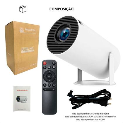 Imagem de Mini Projetor Inteligente Smart Portátil auto ajustável, nova geração 2026 Wifi Bluetooth, 130 polegadas, Android , Full HD Smart 2026 nova geração