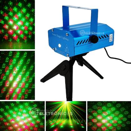 Imagem de Mini Projetor Laser Laser Projetor Holográfico Led Strobo Pisca Estrela LK173B6B