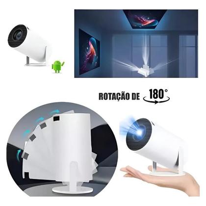 Imagem de Mini Projetor Portatil 4K 1080 Full HD 5g Wifi 6 Bluetooth 5.0 Android HY300 Suporte 8000 Lumens Para Celular LED