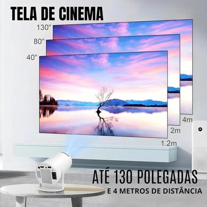 Imagem de Mini Projetor Portátil 4k Android Full Hd Smart Wifi Cinema Home Hy300 Android 11 WiFi