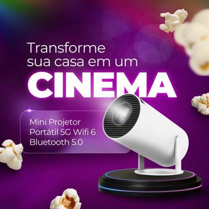Imagem de Mini Projetor Portátil 4k Android Full Hd Smart Wifi Cinema Home Hy300 Android 11 WiFi