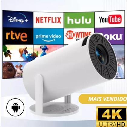 Imagem de Mini Projetor Portátil 4k Android Full Hd Smart Wifi Cinema sistema inteligente