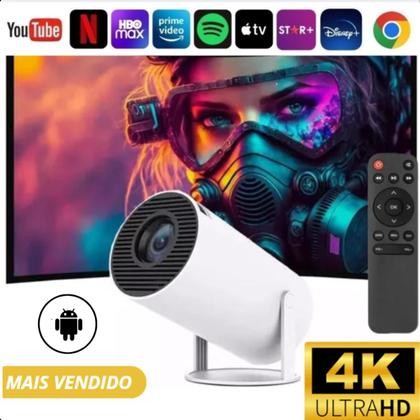 Imagem de Mini Projetor Portátil 4k Android Full Hd Smart Wifi Cinema sistema inteligente