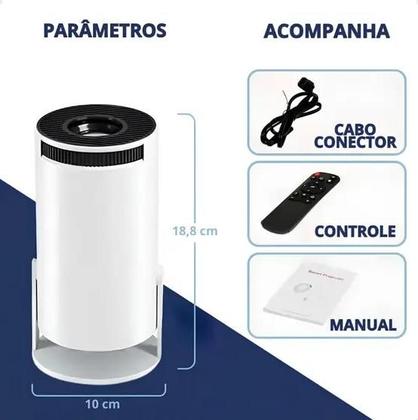 Imagem de Mini Projetor Portátil 4K com Android WiFi e Full HD Acompanha Tela Salange 