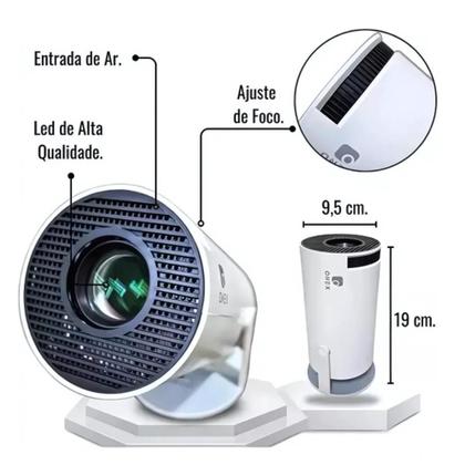 Imagem de Mini Projetor Portátil 4K com Android WiFi e Full HD Acompanha Tela Salange 