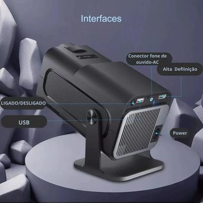 Imagem de Mini Projetor Portatil Hy320 Wifi 4k 390 Ansi Android 11 Cor Preto 127/220v