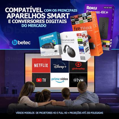 Imagem de Mini Projetor Portatil Led - Betec BT930 - 2700 Lumens - Full HD Nativo - 200 Polegadas