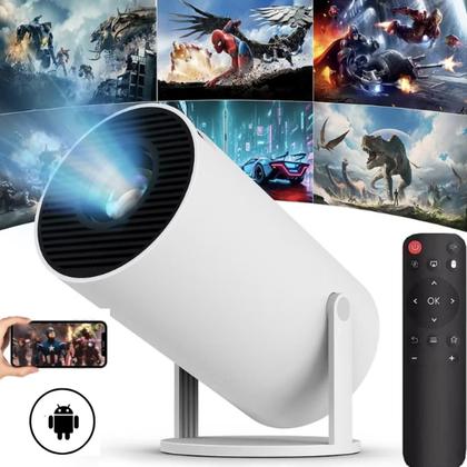 Imagem de Mini Projetor Smart 4k Wifi 1080p HD HY300 Cor Branco design compacto