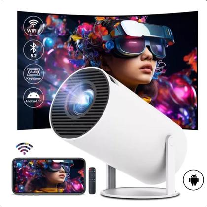 Imagem de Mini Projetor Smart 4k Wifi 1080p HD HY300 Cor Branco operação intuitiva