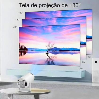 Imagem de Mini Projetor Wifi 4K HY300 Alta Definição Audio Embutido 110v 220v Corretor Automatico De Imagem