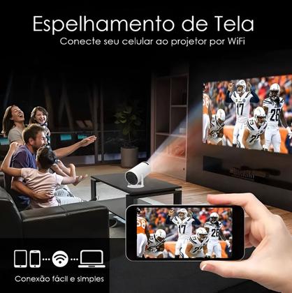 Imagem de Mini Projetor Wifi Suporta Hdmi 4k 1080p Android 11 Portátil Cor Branco 127/220V