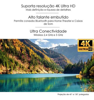 Imagem de Mini Projetor Wifi Suporta Hdmi 4k 1080p Android 11 Portátil Cor Branco 127/220V