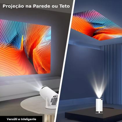Imagem de Mini Projetor Wifi Suporta Hdmi 4k 1080p Android 11 Portátil Cor Branco 127/220V