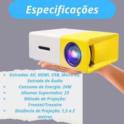 Imagem de Mini Projetor Yg-300 Led Portátil Full Hd 600 Lumens Usb