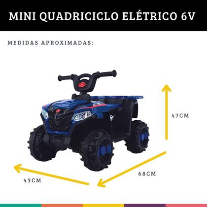 Imagem de Mini Quadriciclo Azul Infantil Elétrico 6v Som e Luz