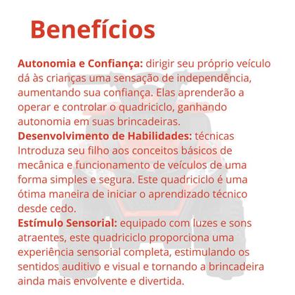 Imagem de Mini Quadriciclo Carro Elétrico 6V Infantil Com Luzes e Som