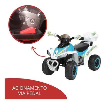 Imagem de Mini Quadriciclo De Passeio Eletrico Meninos Meninas Som Luz Branco