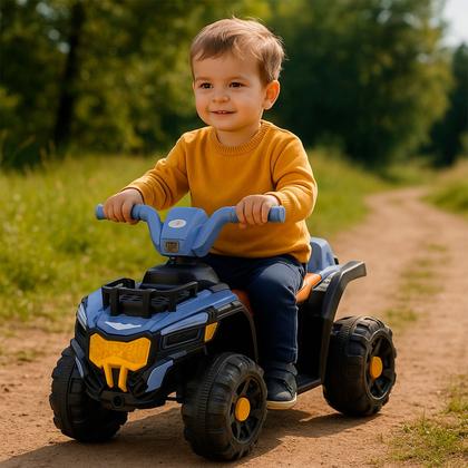 Imagem de Mini Quadriciclo Elétrico Azul Menino 6v Infantil Bateria Com Luzes E Sons Adventure