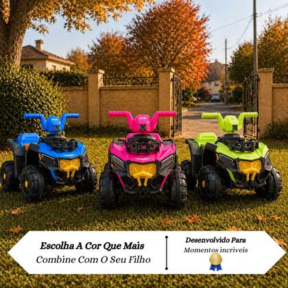 Imagem de MIni Quadriciclo Elétrico Infantil 6V Adventure Azul Com Led e Som Unitoys