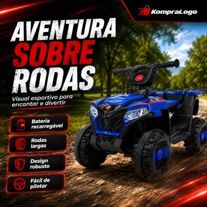Imagem de Mini Quadriciclo Elétrico Infantil 6V Zippy Toys Azul Bateria Recarregável Off Road