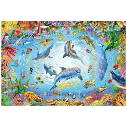 Imagem de Mini Quebra-cabeça 1000 Golfinhos no Oceano - Grow