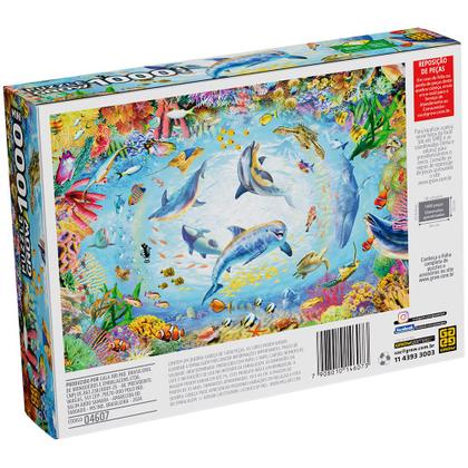 Imagem de Mini Quebra-cabeça 1000 Golfinhos no Oceano - Grow