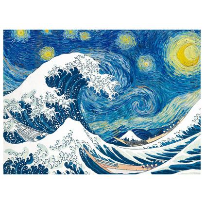 Imagem de Mini Quebra-Cabeça 500 peças A Grande Onda no Céu Estrelado