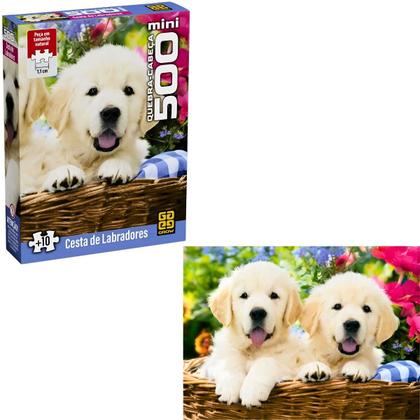Imagem de Mini Quebra Cabeça 500 Peças Cesta de Labradores Grow