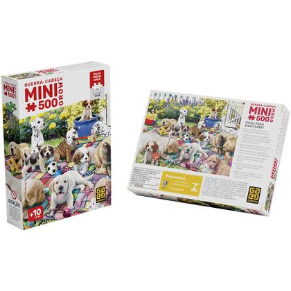 Imagem de Mini Quebra-cabeça 500 peças Filhotes no Jardim