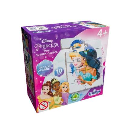 Imagem de Mini QuebraCabeça Disney Princesas 10 Peças Sortido e Unitário  Madeira e Papel Cartão Pais e Filhos