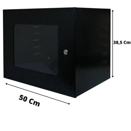 Imagem de Mini Rack Parede Servidor 8u Padrão 19 E Bandeja 250mm