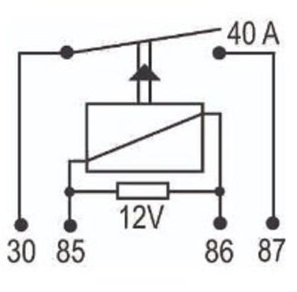 Imagem de Mini Relé Auxiliar JD1927 LIFAN - 12V - 30A - DNI 0125