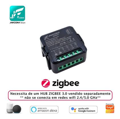 Imagem de Mini Relé Zigbee 4 Canais 5a Interruptor Inteligente Alexa Preto SA-MZ21D