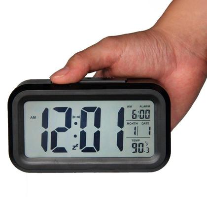 Imagem de Mini Relógio Despertador Pequeno Para Quarto Luz Temperatura
