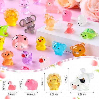 Imagem de Mini Resin Animals DIYDEC Luminous 60 estilos 60 unidades
