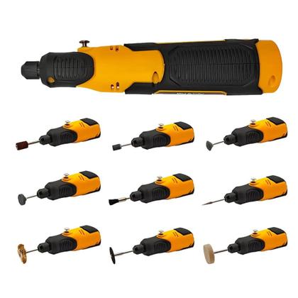 Imagem de Mini Retífica Portátil 900mAh Sem Fio 3 Velocidades 57 em 1 - Outras Marcas