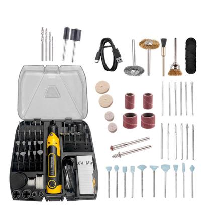 Imagem de Mini Retífica Portátil 900mAh Sem Fio 3 Velocidades 57 em 1 - Outras Marcas