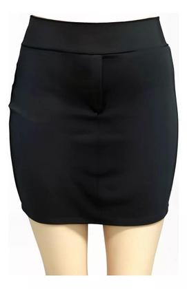 Imagem de Mini Saia Básica Em Strech Cintura Alta Preta Tam: M