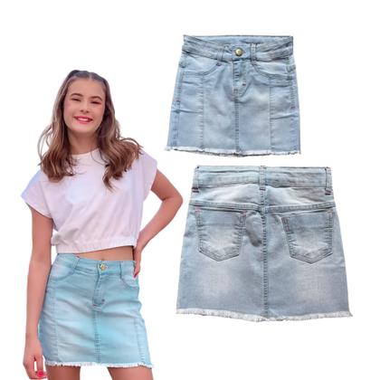 Imagem de Mini Saia Jeans Clara Juvenil Com Elastano