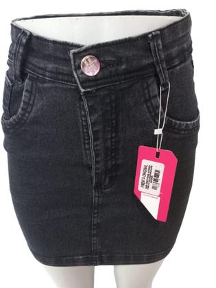 Imagem de Mini saia Jeans Preta Marmorizada pimenta Original