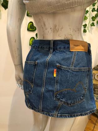 Imagem de Mini saia jeans recortes farm