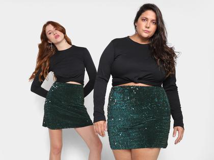 Imagem de Mini Saia Vista Magalu Veludo Paetês